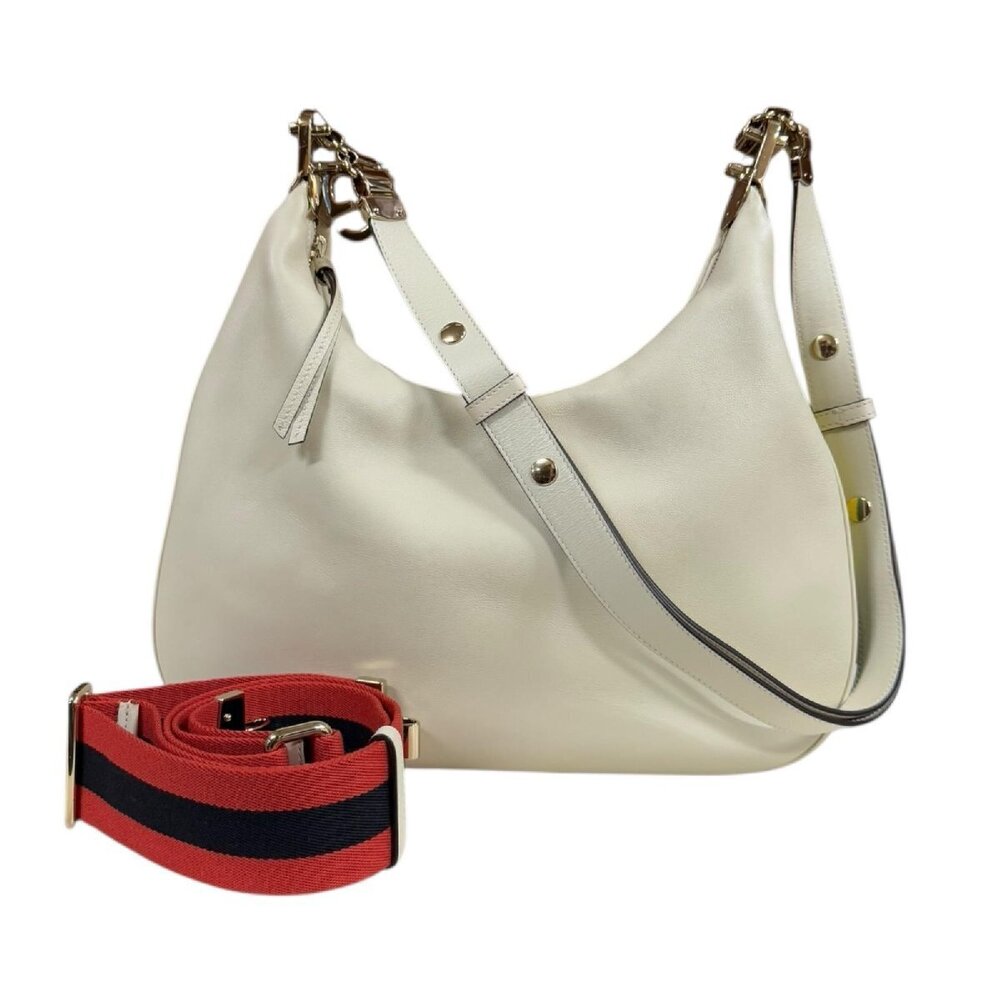 Gucci Attache Shoulder Bag Leather White